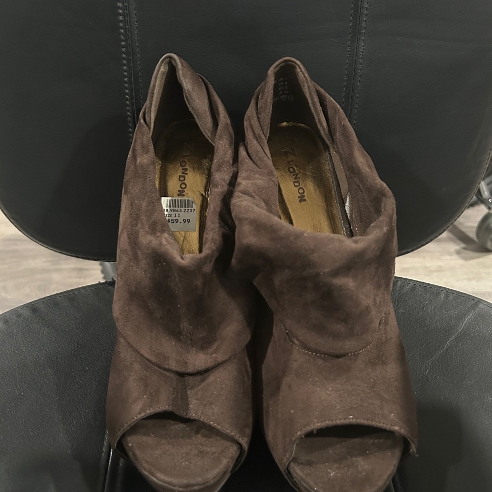 Z London Brown Peep Toe Women's Shoes